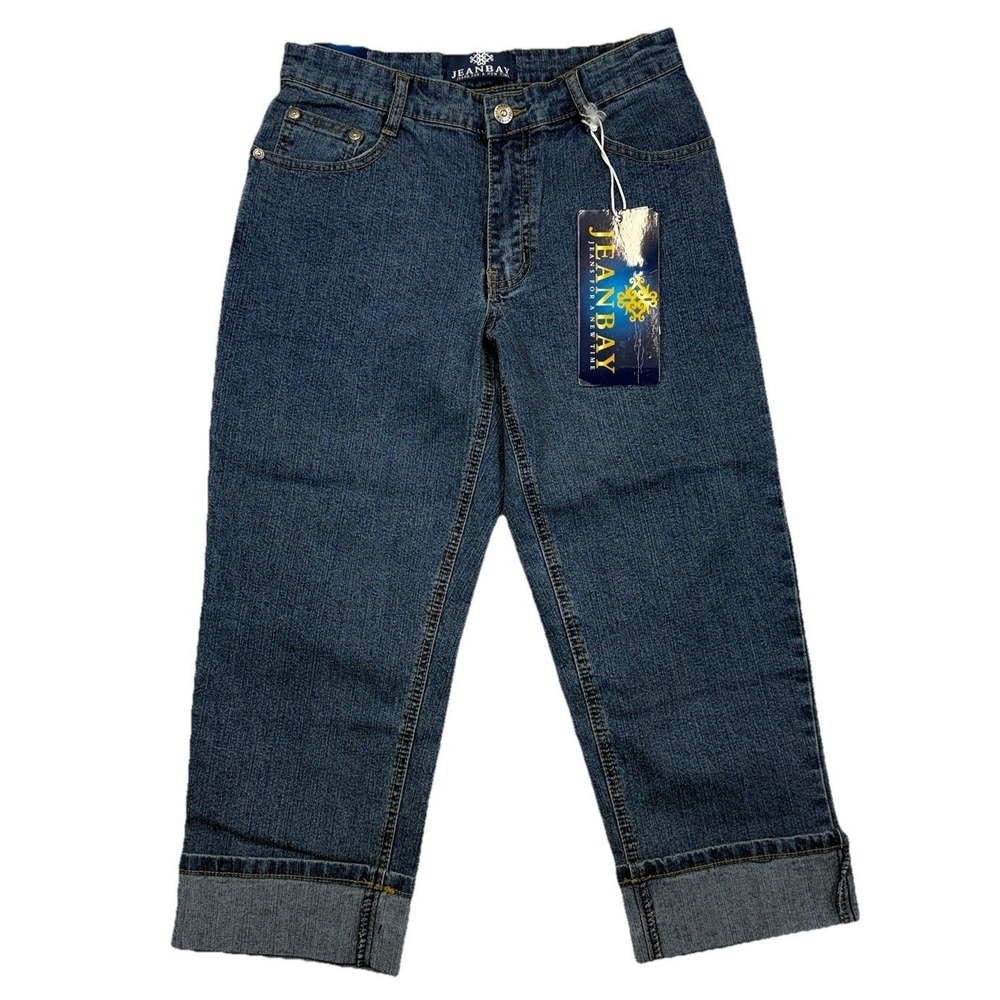NWT Jeanbay Embroidered Pockets Embellished Capri Jeans Sz 6P Western. Country‎